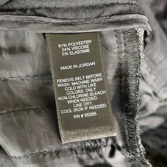 Express Editor Grey Striped Wide Waistband Flare Leg Trouser Pants - Picture 4 of 5